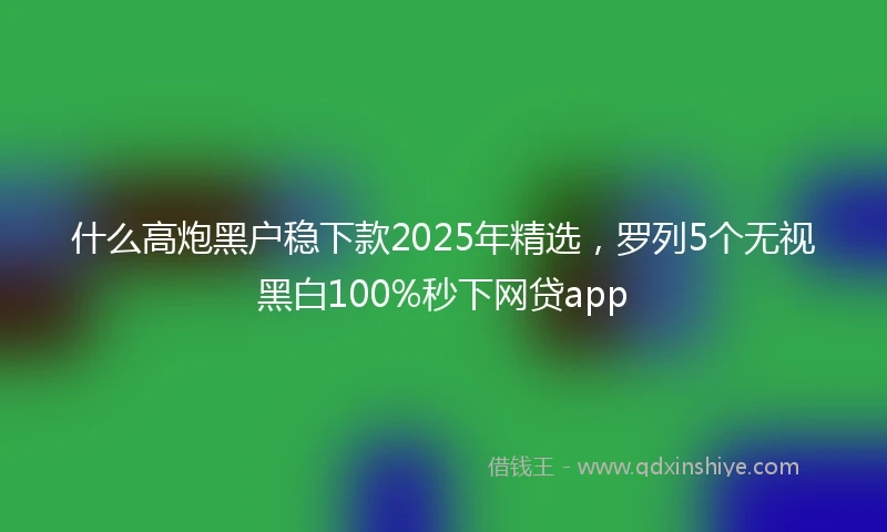 什么高炮黑户稳下款2025年精选，罗列5个无视黑白100%秒下网贷app