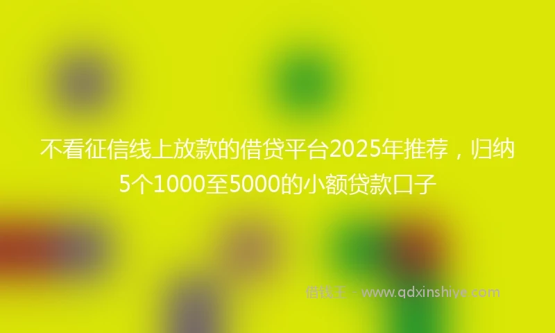 不看征信线上放款的借贷平台2025年推荐，归纳5个1000至5000的小额贷款口子