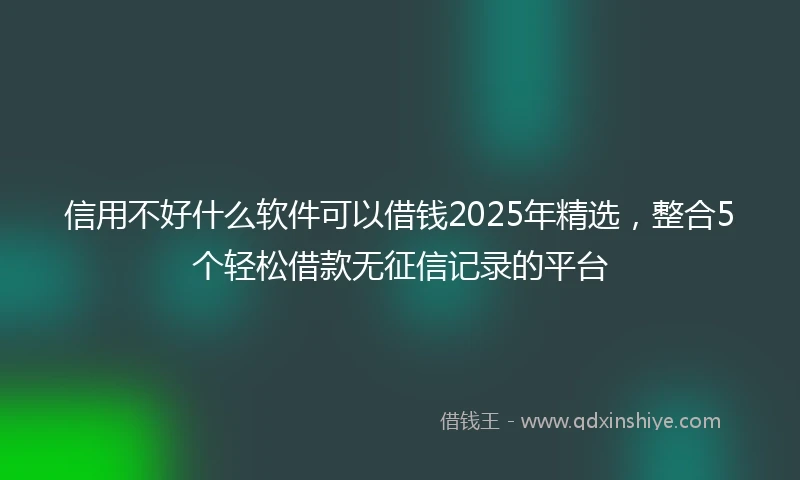 信用不好什么软件可以借钱2025年精选，整合5个轻松借款无征信记录的平台