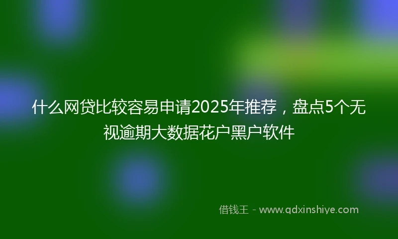 什么网贷比较容易申请2025年推荐，盘点5个无视逾期大数据花户黑户软件
