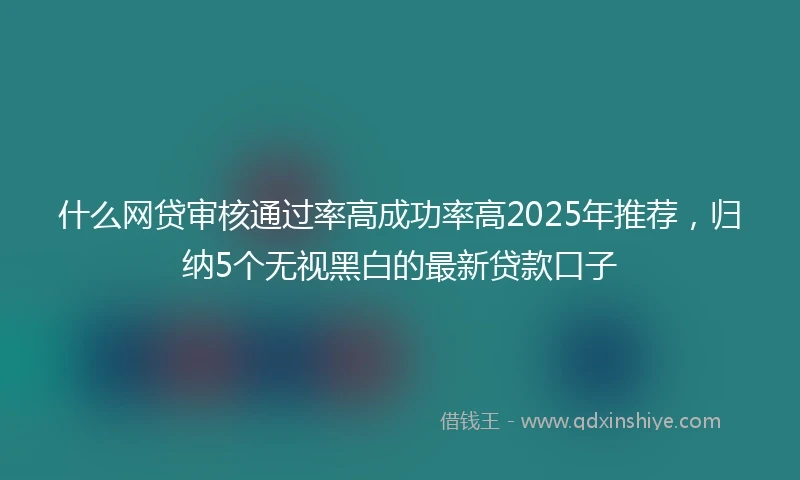 什么网贷审核通过率高成功率高2025年推荐，归纳5个无视黑白的最新贷款口子
