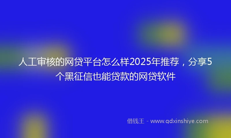 人工审核的网贷平台怎么样2025年推荐，分享5个黑征信也能贷款的网贷软件