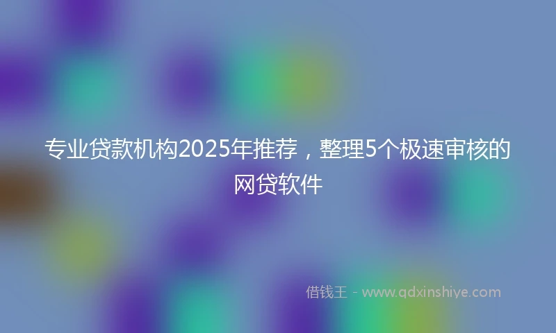 专业贷款机构2025年推荐，整理5个极速审核的网贷软件