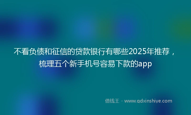 不看负债和征信的贷款银行有哪些2025年推荐，梳理五个新手机号容易下款的app
