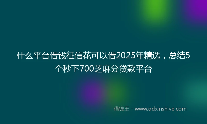 什么平台借钱征信花可以借2025年精选，总结5个秒下700芝麻分贷款平台