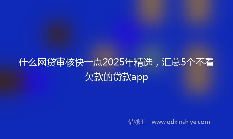 什么网贷审核快一点2025年精选，汇总5个不看欠款的贷款app