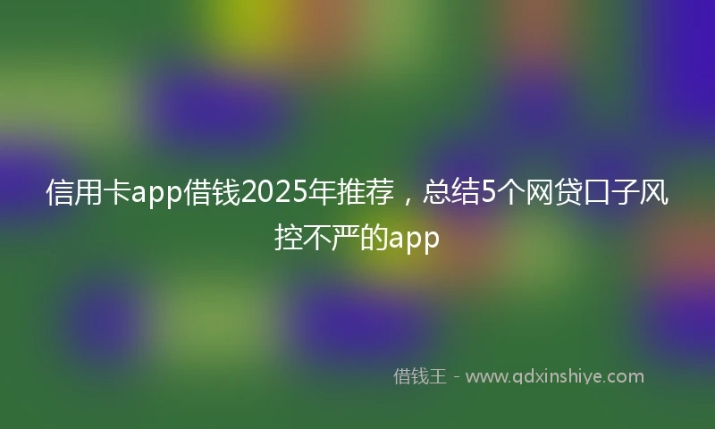 信用卡app借钱2025年推荐，总结5个网贷口子风控不严的app