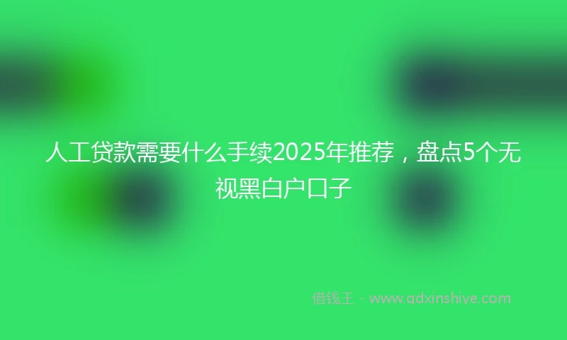 人工贷款需要什么手续2025年推荐，盘点5个无视黑白户口子