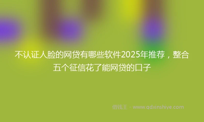 不认证人脸的网贷有哪些软件2025年推荐，整合五个征信花了能网贷的口子