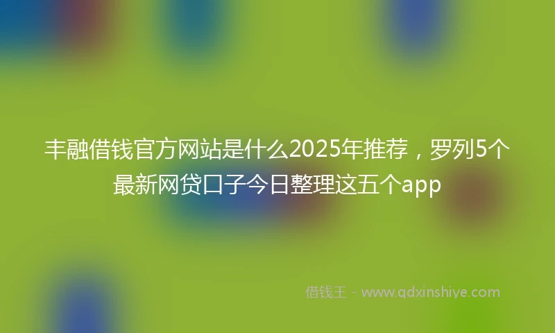 丰融借钱官方网站是什么2025年推荐，罗列5个最新网贷口子今日整理这五个app