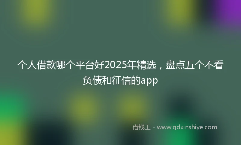个人借款哪个平台好2025年精选，盘点五个不看负债和征信的app