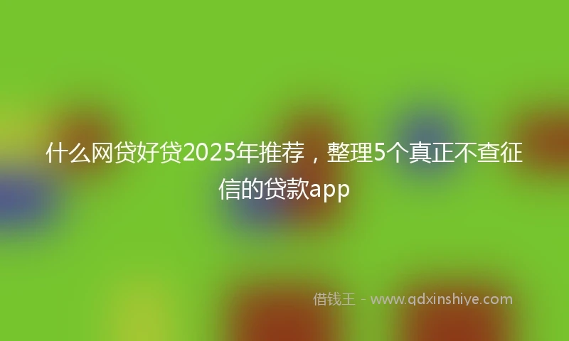 什么网贷好贷2025年推荐，整理5个真正不查征信的贷款app