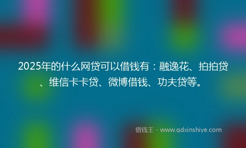 2025年的什么网贷可以借钱有：融逸花、拍拍贷、维信卡卡贷、微博借钱、功夫贷等。