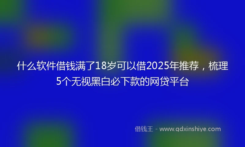 什么软件借钱满了18岁可以借2025年推荐，梳理5个无视黑白必下款的网贷平台