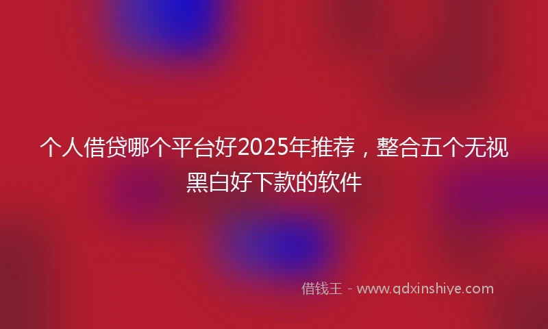 个人借贷哪个平台好2025年推荐，整合五个无视黑白好下款的软件