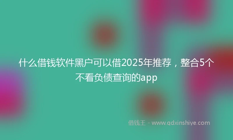 什么借钱软件黑户可以借2025年推荐，整合5个不看负债查询的app