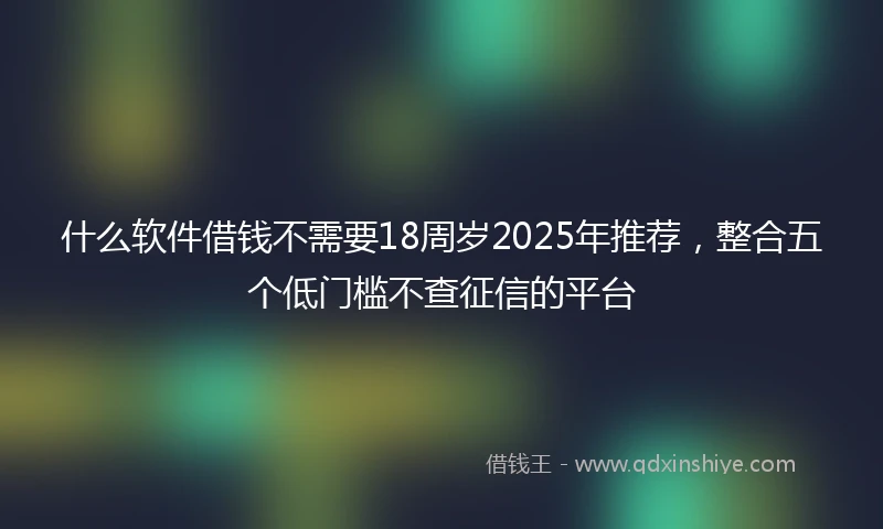 什么软件借钱不需要18周岁2025年推荐，整合五个低门槛不查征信的平台