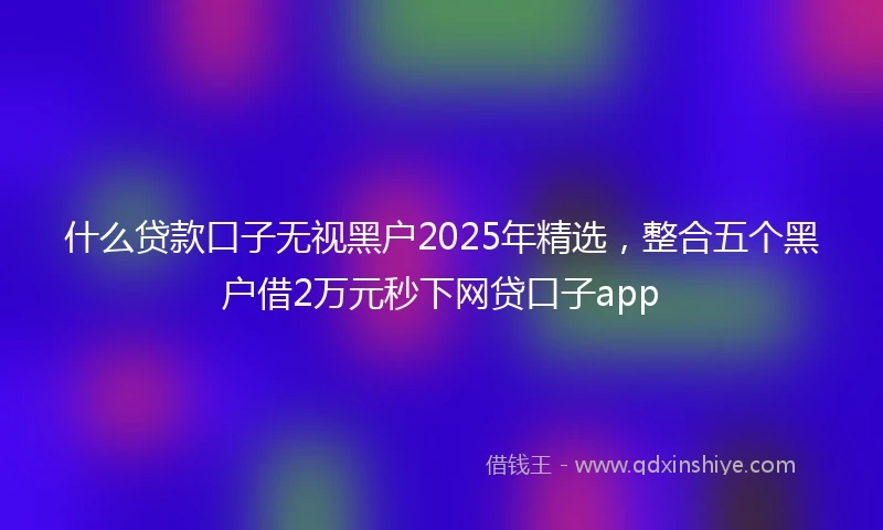 什么贷款口子无视黑户2025年精选，整合五个黑户借2万元秒下网贷口子app