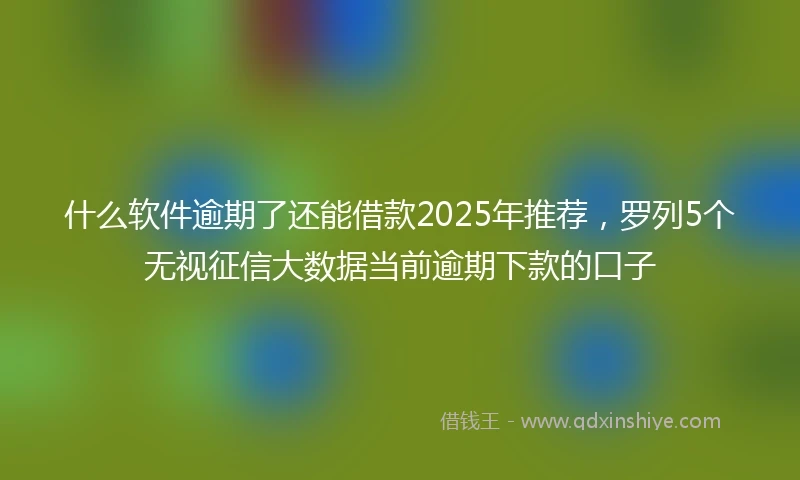 什么软件逾期了还能借款2025年推荐，罗列5个无视征信大数据当前逾期下款的口子