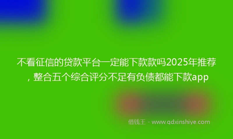不看征信的贷款平台一定能下款款吗2025年推荐，整合五个综合评分不足有负债都能下款app