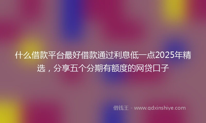 什么借款平台最好借款通过利息低一点2025年精选，分享五个分期有额度的网贷口子