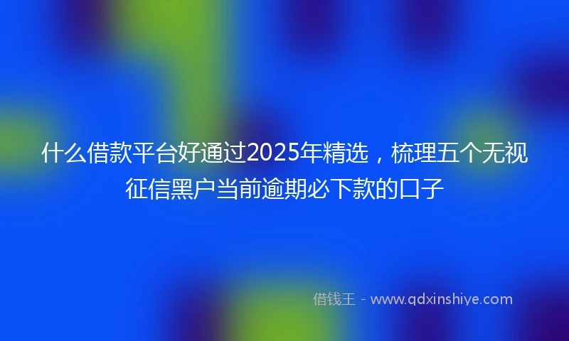 什么借款平台好通过2025年精选，梳理五个无视征信黑户当前逾期必下款的口子