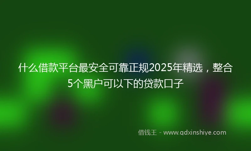 什么借款平台最安全可靠正规2025年精选，整合5个黑户可以下的贷款口子