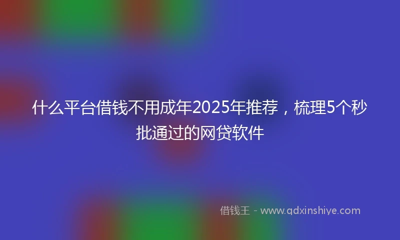 什么平台借钱不用成年2025年推荐，梳理5个秒批通过的网贷软件