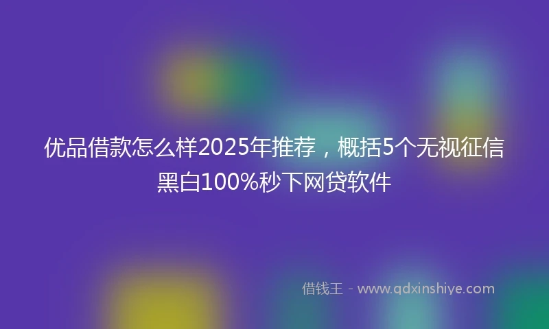 优品借款怎么样2025年推荐，概括5个无视征信黑白100%秒下网贷软件
