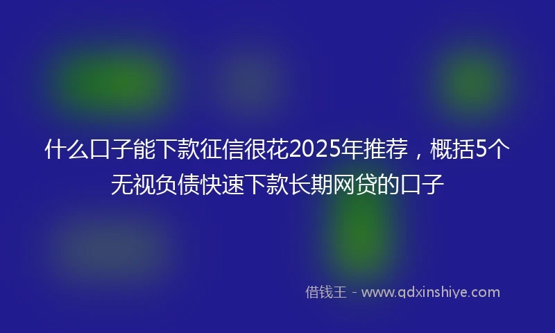什么口子能下款征信很花2025年推荐，概括5个无视负债快速下款长期网贷的口子