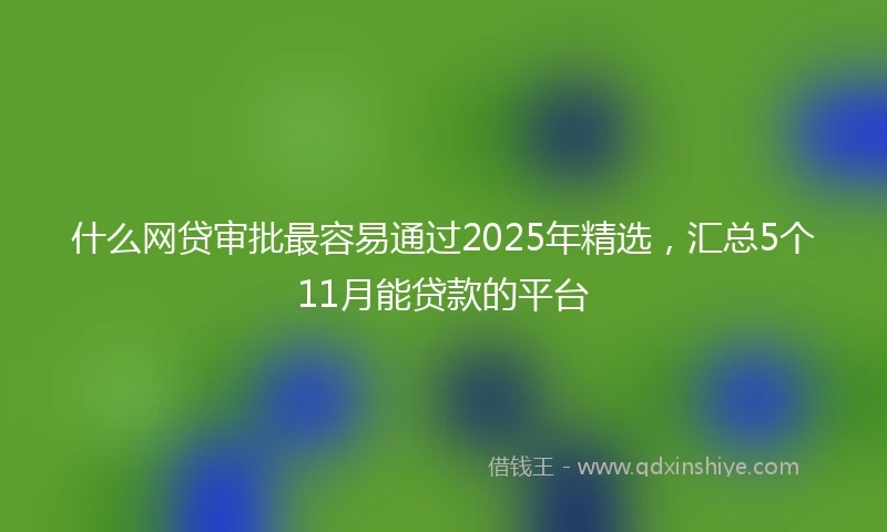 什么网贷审批最容易通过2025年精选，汇总5个11月能贷款的平台