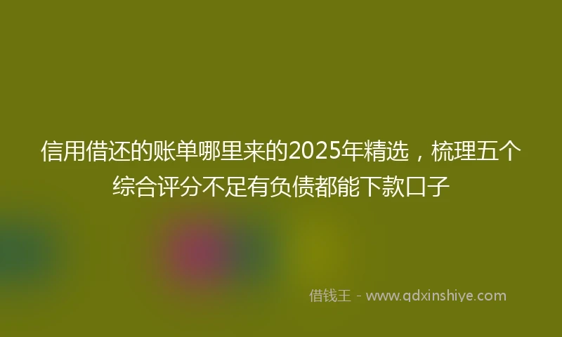 信用借还的账单哪里来的2025年精选，梳理五个综合评分不足有负债都能下款口子