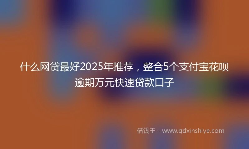 什么网贷最好2025年推荐，整合5个支付宝花呗逾期万元快速贷款口子
