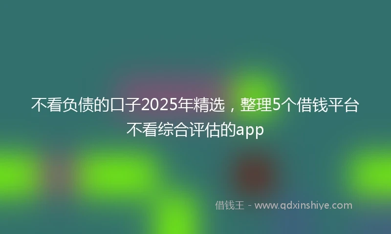 不看负债的口子2025年精选，整理5个借钱平台不看综合评估的app