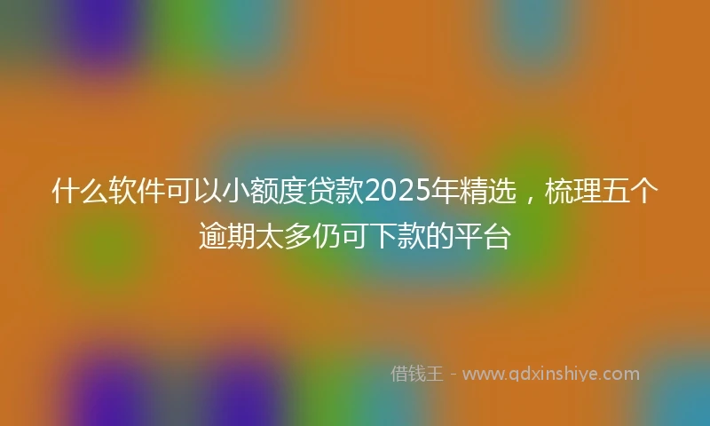 什么软件可以小额度贷款2025年精选，梳理五个逾期太多仍可下款的平台