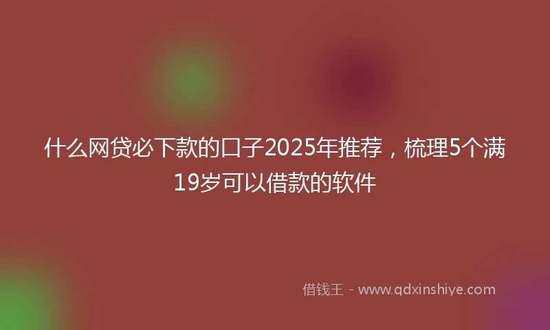 什么网贷必下款的口子2025年推荐，梳理5个满19岁可以借款的软件