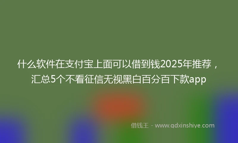 什么软件在支付宝上面可以借到钱2025年推荐，汇总5个不看征信无视黑白百分百下款app
