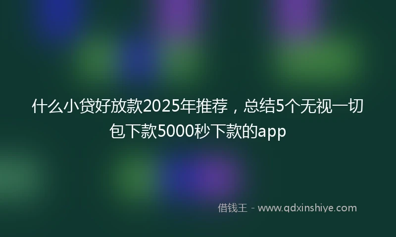 什么小贷好放款2025年推荐，总结5个无视一切包下款5000秒下款的app
