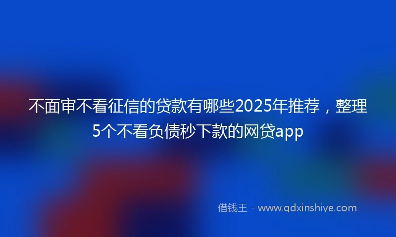 不面审不看征信的贷款有哪些2025年推荐，整理5个不看负债秒下款的网贷app