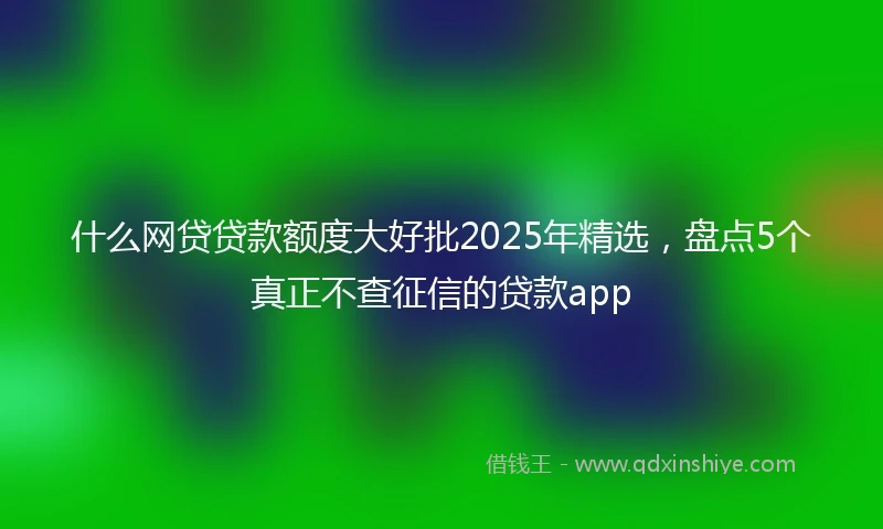 什么网贷贷款额度大好批2025年精选，盘点5个真正不查征信的贷款app