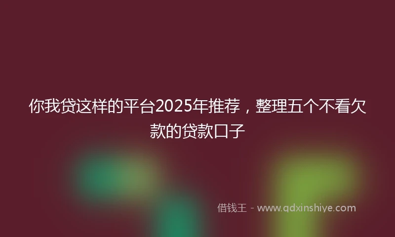 你我贷这样的平台2025年推荐，整理五个不看欠款的贷款口子