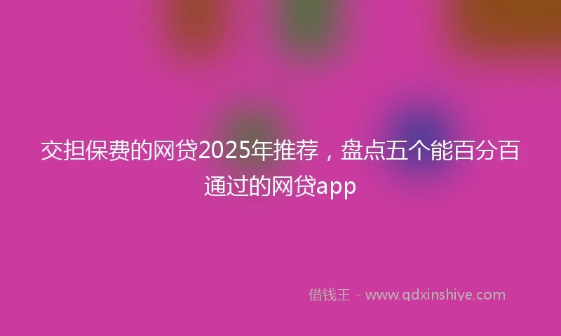 交担保费的网贷2025年推荐，盘点五个能百分百通过的网贷app