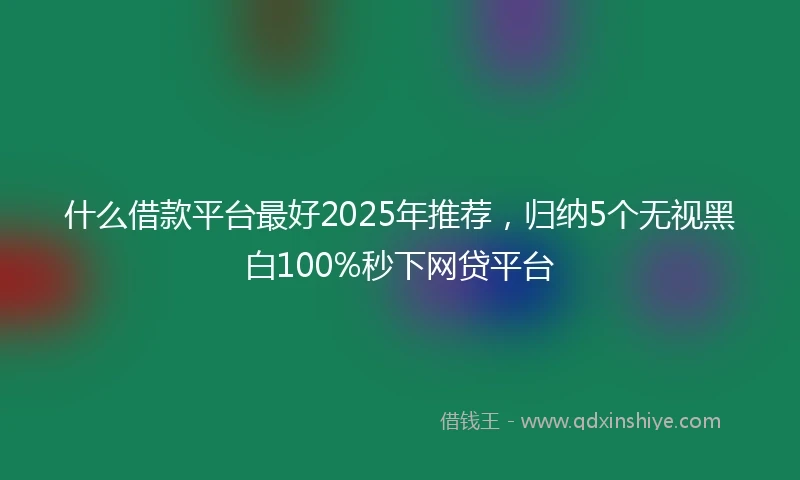 什么借款平台最好2025年推荐，归纳5个无视黑白100%秒下网贷平台