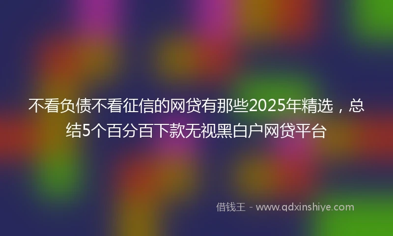 不看负债不看征信的网贷有那些2025年精选，总结5个百分百下款无视黑白户网贷平台
