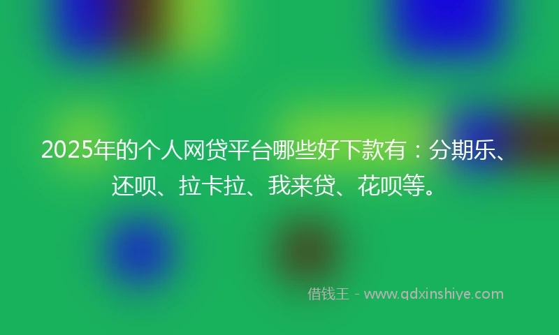 2025年的个人网贷平台哪些好下款有：分期乐、还呗、拉卡拉、我来贷、花呗等。