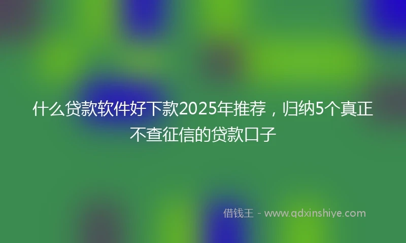 什么贷款软件好下款2025年推荐，归纳5个真正不查征信的贷款口子