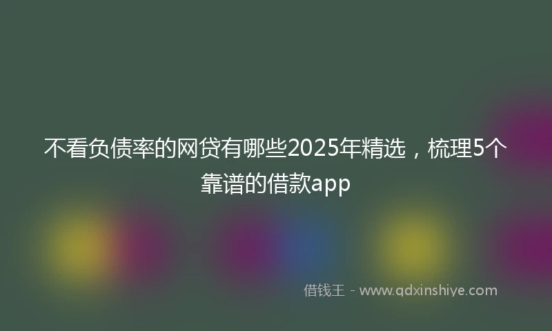 不看负债率的网贷有哪些2025年精选，梳理5个靠谱的借款app
