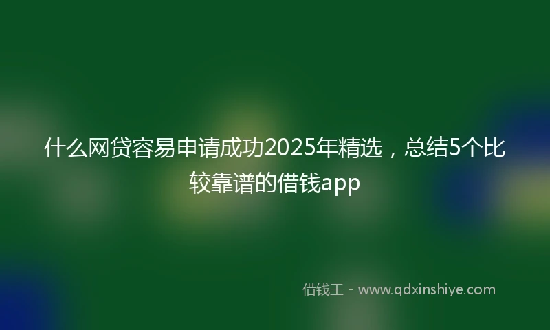 什么网贷容易申请成功2025年精选，总结5个比较靠谱的借钱app