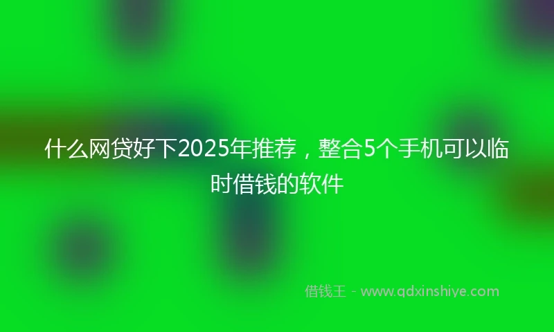 什么网贷好下2025年推荐，整合5个手机可以临时借钱的软件