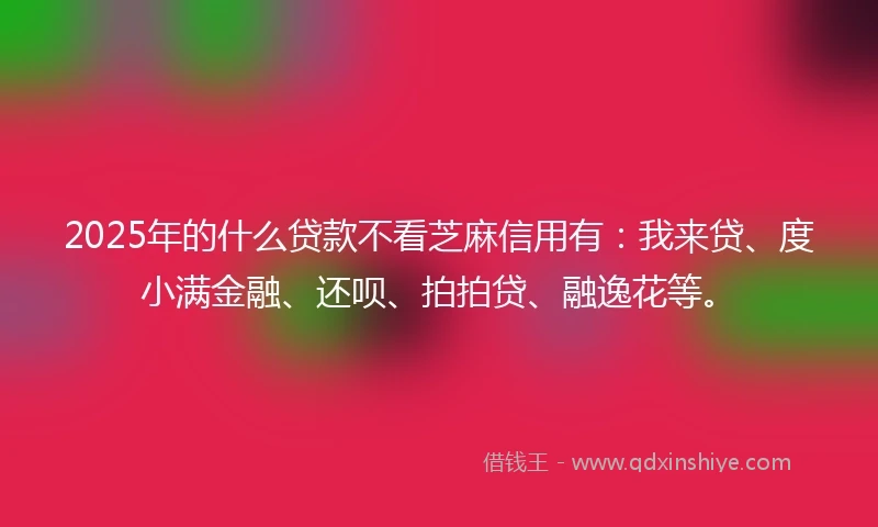 2025年的什么贷款不看芝麻信用有：我来贷、度小满金融、还呗、拍拍贷、融逸花等。